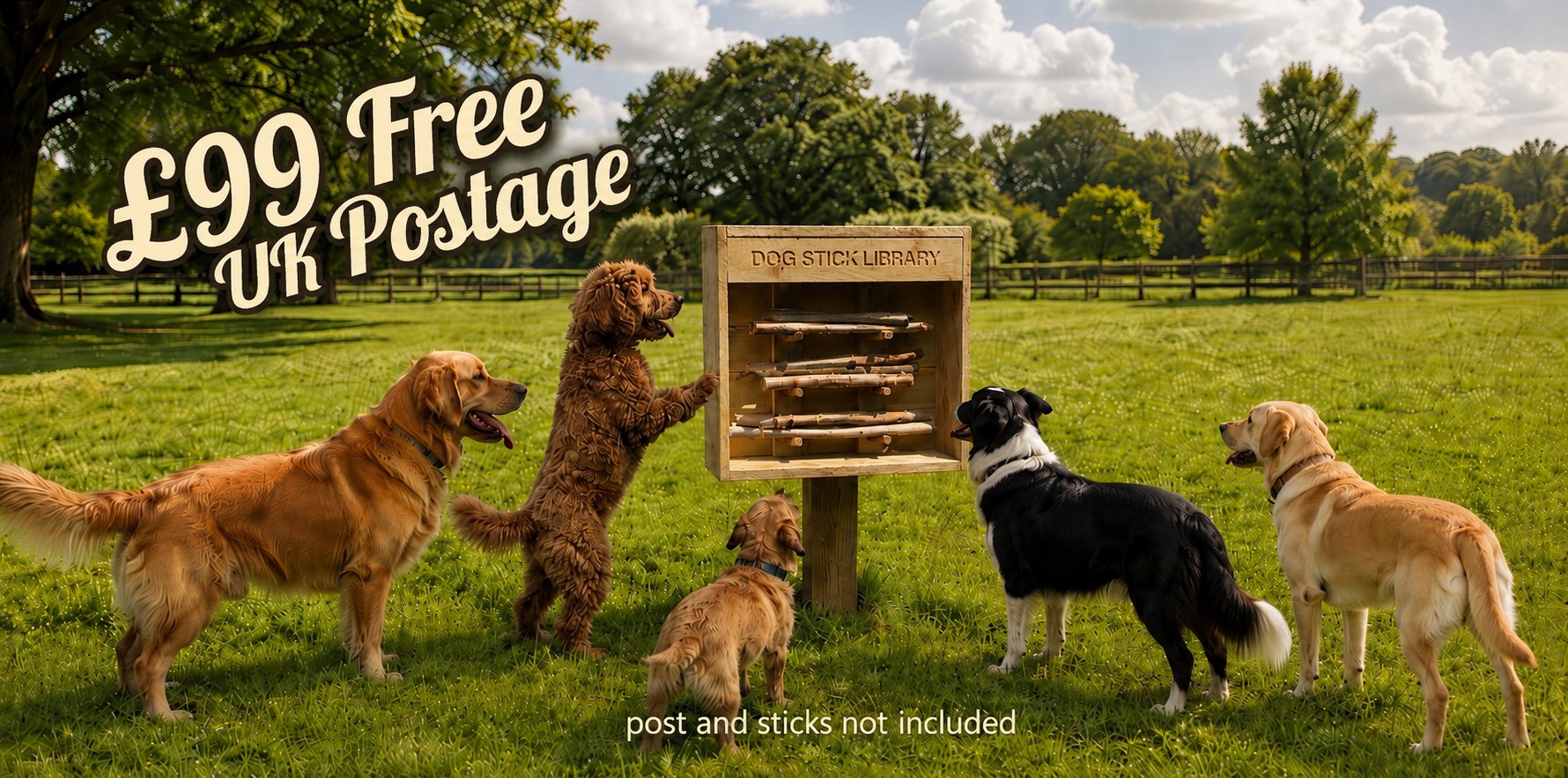 Dogs enjoying the Dog Stick Library